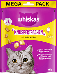 Kattensnacks Crispy Pockets met Kip &amp; Kaas, Megapack, 180 g