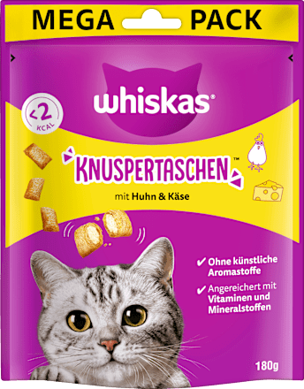Kattensnacks Crispy Pockets met Kip &amp; Kaas, Megapack, 180 g