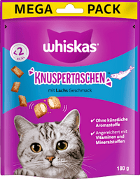 Katzenleckerli Knuspertaschen mit Lachs, 180 g