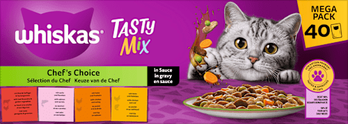 Nat kattenvoer Chef's Choice in saus, Tasty Mix Megapack (40 x 85 g), 3,4 kg
