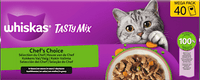 Nat kattenvoer Chef's Choice in saus, Tasty Mix Megapack (40 x 85 g), 3,4 kg