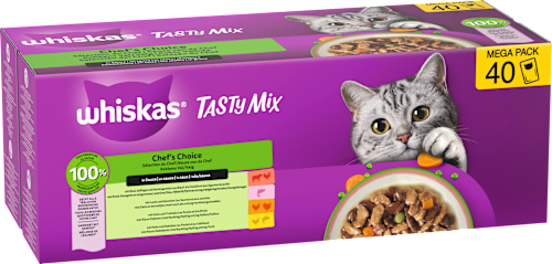 Nat kattenvoer Chef's Choice in saus, Tasty Mix Megapack (40 x 85 g), 3,4 kg