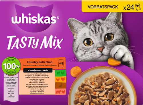 Nat kattenvoer Country Collection in saus, Tasty Mix Multipack (24 x 85 g), 2,04 kg