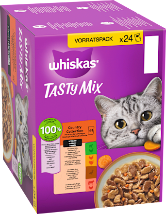 Nat kattenvoer Country Collection in saus, Tasty Mix Multipack (24 x 85 g), 2,04 kg