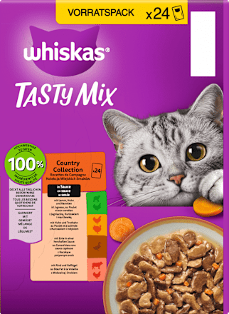 Nat kattenvoer Country Collection in saus, Tasty Mix Multipack (24 x 85 g), 2,04 kg