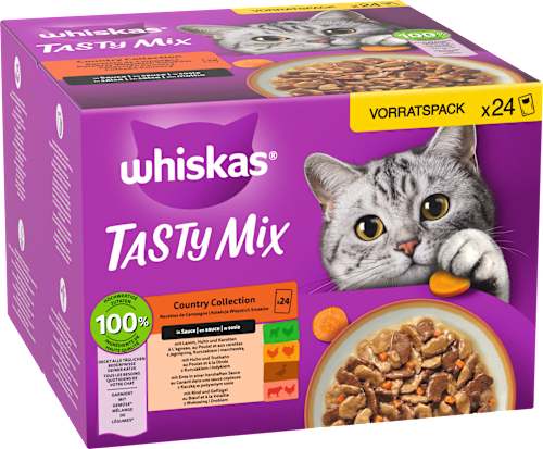 Nat kattenvoer Country Collection in saus, Tasty Mix Multipack (24 x 85 g), 2,04 kg