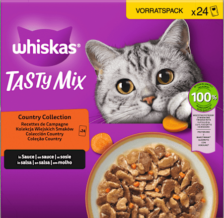 Nat kattenvoer Country Collection in saus, Tasty Mix Multipack (24 x 85 g), 2,04 kg