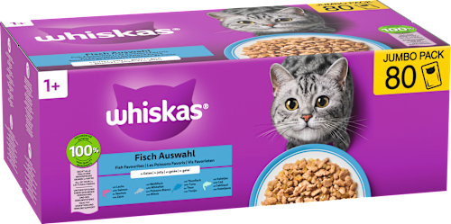 Nat kattenvoer visselectie in gelei, jumbo verpakking (80 x 85 g), 6,8 kg