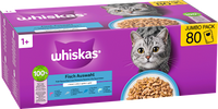 Nat kattenvoer visselectie in gelei, jumbo verpakking (80 x 85 g), 6,8 kg