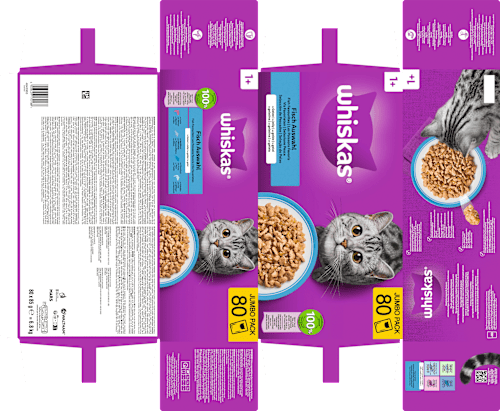 Nat kattenvoer visselectie in gelei, jumbo verpakking (80 x 85 g), 6,8 kg