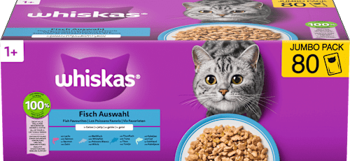 Nat kattenvoer visselectie in gelei, jumbo verpakking (80 x 85 g), 6,8 kg