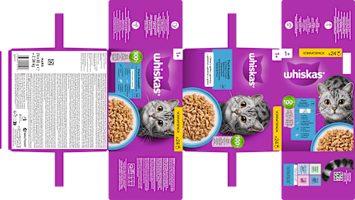 Nat kattenvoer visselectie in gelei, multipack (24 x 85 g), 2,04 kg