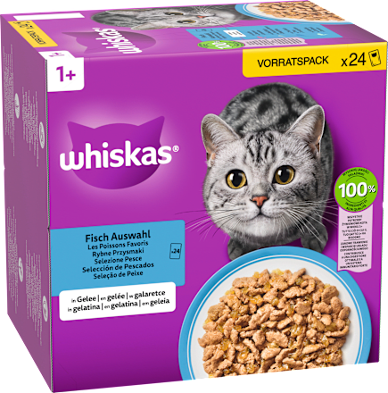 Nat kattenvoer visselectie in gelei, multipack (24 x 85 g), 2,04 kg