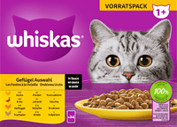 Nassfutter Katze Geflügel Auswahl in Sauce, Adult 1+ Multipack (24x85 g), 2,04 kg Whiskas
