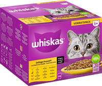 Nassfutter Katze Geflügel Auswahl in Sauce, Adult 1+ Multipack (24x85 g), 2,04 kg Whiskas
