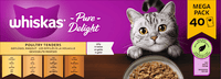 Nat kattenvoer gevogelteragout in gelei, Pure Delight, megapak (40 x 85 g), 3,4 kg