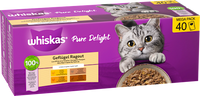 Nat kattenvoer gevogelteragout in gelei, Pure Delight, megapak (40 x 85 g), 3,4 kg