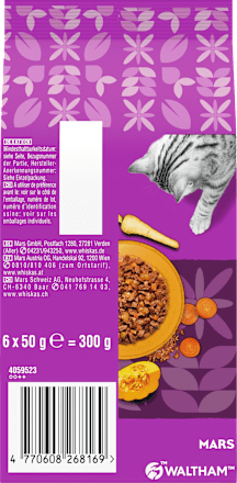 Nassfutter Katze mit Ente & Hühnerleber in Gelee, Multipack (6x50 g), 300 g