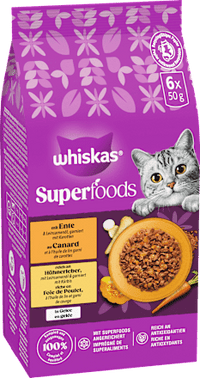 Nassfutter Katze mit Ente & Hühnerleber in Gelee, Multipack (6x50 g), 300 g