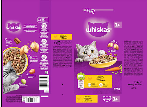 Droog kattenvoer met kip, Adult 1+, 1,9 kg