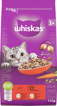 Droog kattenvoer met rundvlees, Adult 1+, 3,8 kg
