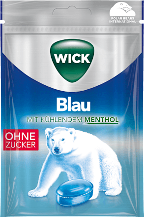 Bonbon, Blau mit Menthol, zuckerfrei, 72 g