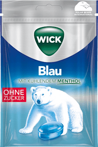 Bonbon, Blau mit Menthol, zuckerfrei, 72 g