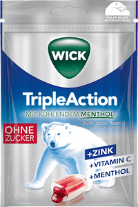 Bonbon, Triple Action mit Menthol, gefüllt, zuckerfrei, 72 g