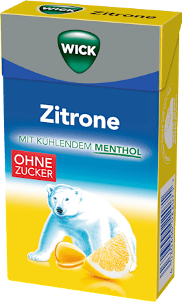Bonbon, Zitrone mit Menthol, zuckerfrei, in der Taschenbox, 46 g