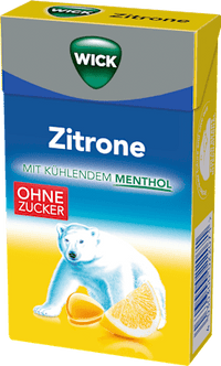 Bonbon, Zitrone mit Menthol, zuckerfrei, in der Taschenbox, 46 g