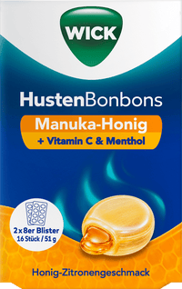 WICK Hustenbonbons Manuka-Honig + Vitamin C & Menthol 16 St, 51 g