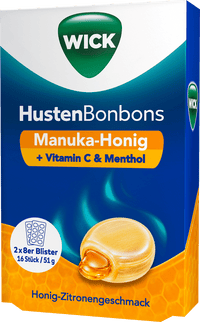 WICK Hustenbonbons Manuka-Honig + Vitamin C & Menthol 16 St, 51 g