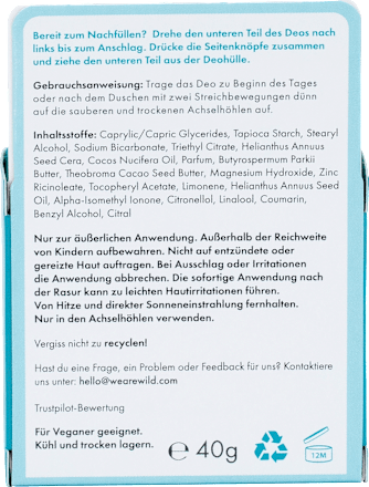 Deodorant stick Fresh Cotton &amp; Sea Salt navulverpakking, 40 g