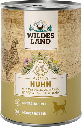 Nassfutter Hund mit Huhn, Karotte & Zucchini, 400 g