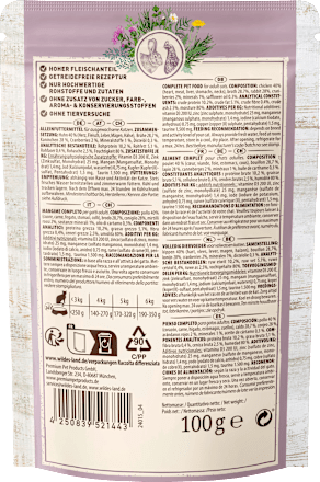 Nat kattenvoer met konijn &amp; kip, 100 g