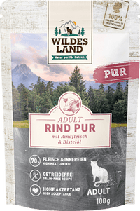 Nat kattenvoer puur rundvlees, 100 g