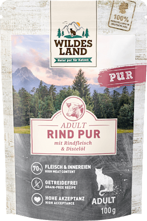 Nat kattenvoer puur rundvlees, 100 g