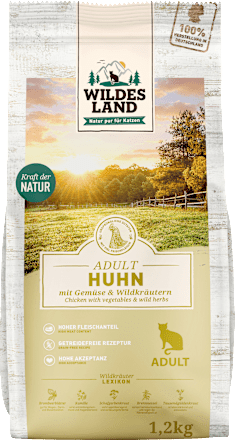 Droog kattenvoer, kip met tuingroenten, volwassen, 1,2 kg