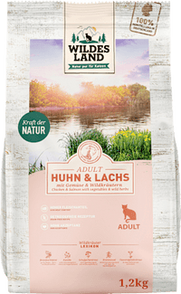 Droog kattenvoer, kip &amp; zalm met tuingroenten, volwassen, 1,2 kg