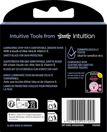 Rasierklingen, Intuition Quattro Sensitive, 6 St