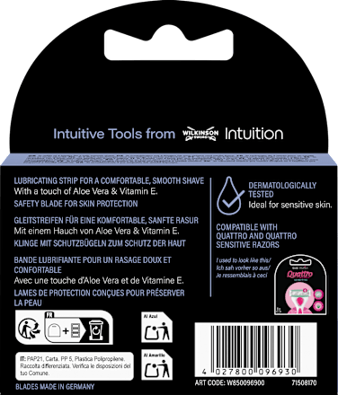 Rasierklingen, Intuition Quattro Sensitive, 3 St