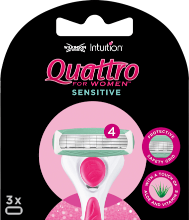 Rasierklingen, Quattro for women sensitive, 3 St WILKINSON SWORD
