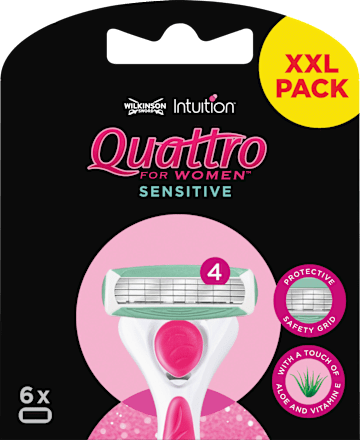 Rasierklingen, Quattro for women sensitive, 6 St WILKINSON SWORD