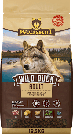 Trockenfutter Hund mit Ente & Kartoffel, wild duck, Adult, 12,5 kg