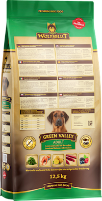 Trockenfutter Hund mit Lamm, Lachs & Kartoffel, green valley, Adult, 12,5 kg