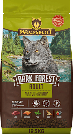 Trockenfutter Hund mit Wild & Süßkartoffel, dark forest, Adult, 12,5 kg