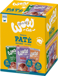 Nat kattenvoer met kip, zalm, rundvlees en kalkoen, Premium Paté Adult Multipack (6 x 125 g), 750 g