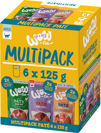 Nat kattenvoer met kip, zalm, rundvlees en kalkoen, Premium Paté Adult Multipack (6 x 125 g), 750 g