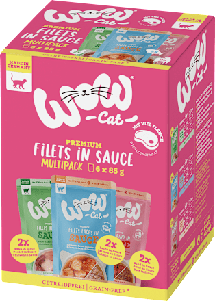 Nat kattenvoer met rundvlees, kip &amp; zalm, filets in saus multipack (6 x 85 g), 510 g