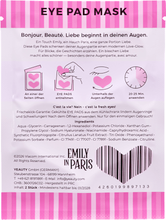 Augenpads Emily in Paris Hyaluronic Hearts (1 Paar), 2 St